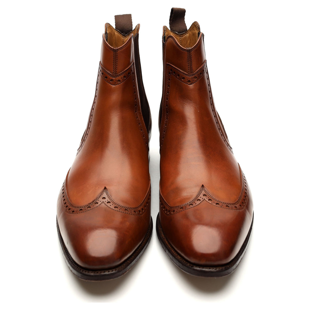 &#39;778&#39; Tan Brown Leather Chelsea Boots UK 10
