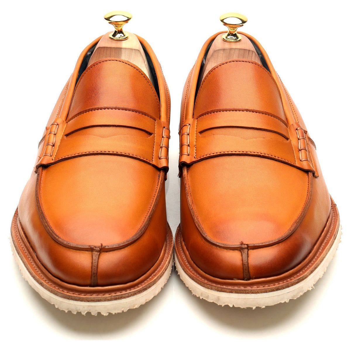 &#39;Jordon&#39; Tan Brown Leather Loafers UK 11