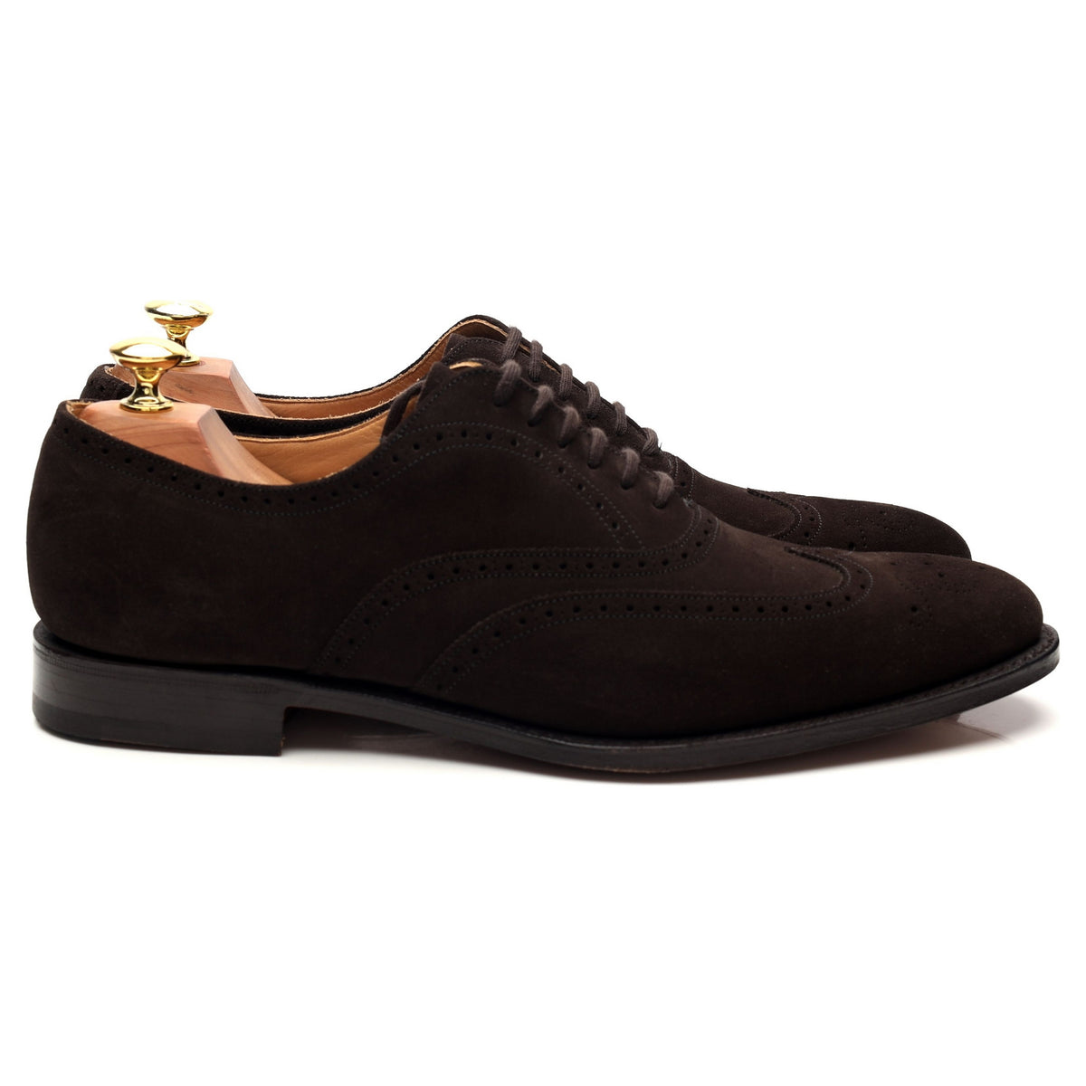 &#39;Berlin&#39; Dark Brown Suede Oxford Brogues UK 8.5 F