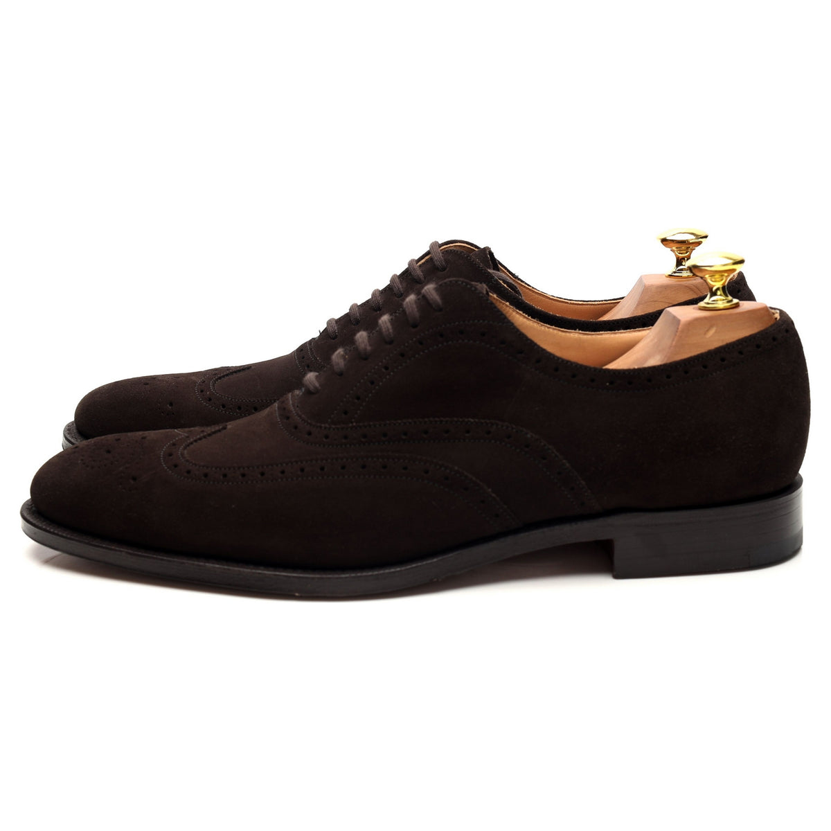 &#39;Berlin&#39; Dark Brown Suede Oxford Brogues UK 8.5 F