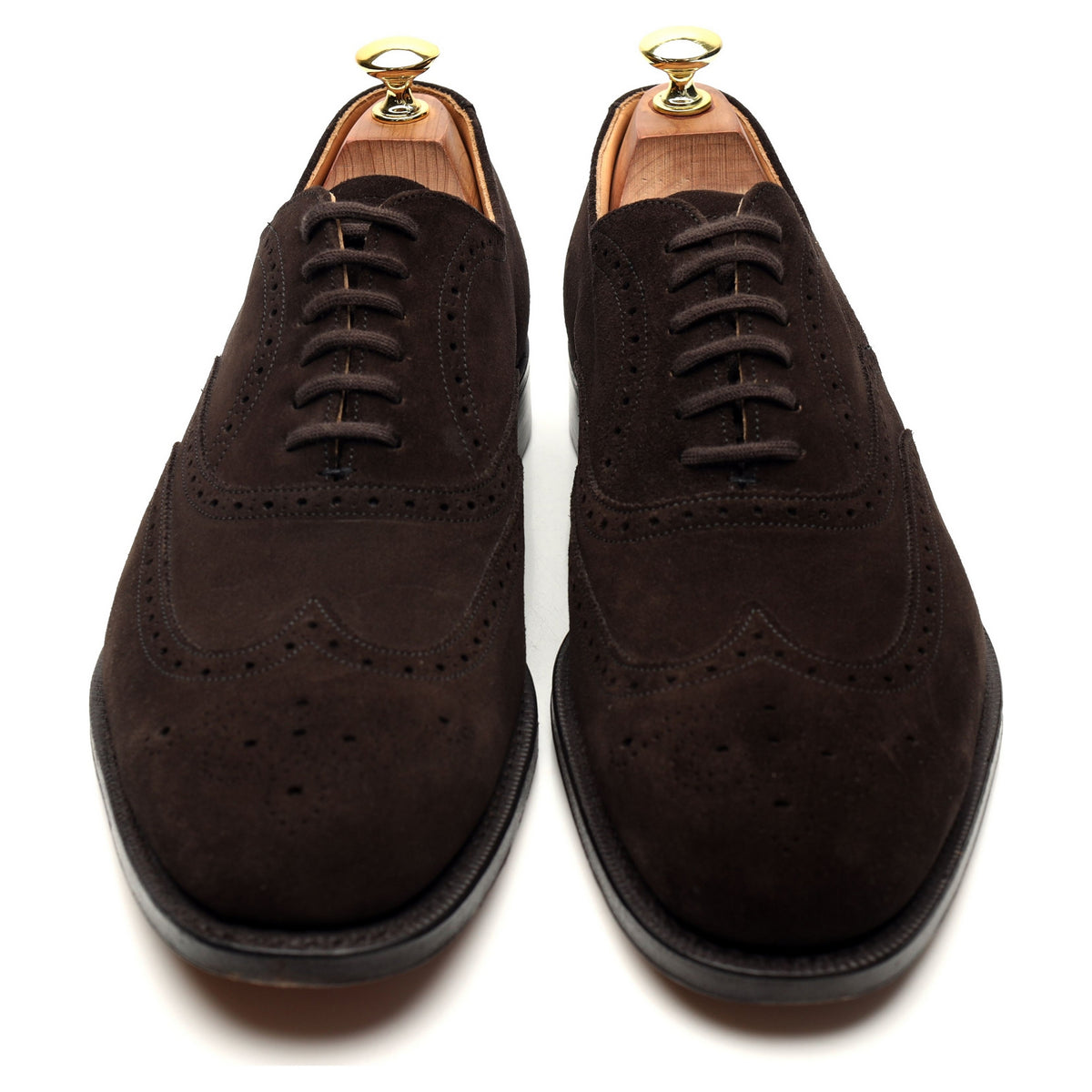 &#39;Berlin&#39; Dark Brown Suede Oxford Brogues UK 8.5 F