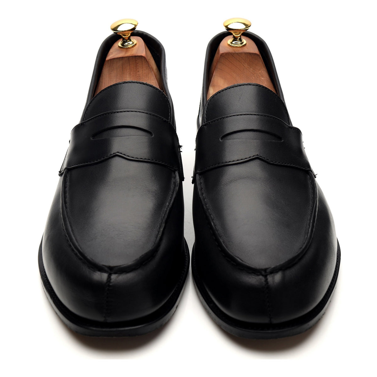 &#39;Cannes&#39; Black Leather Split Toe Loafer UK 11 E