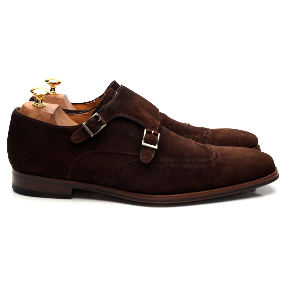 Brown Suede Double Monk Strap EU 44 UK 10