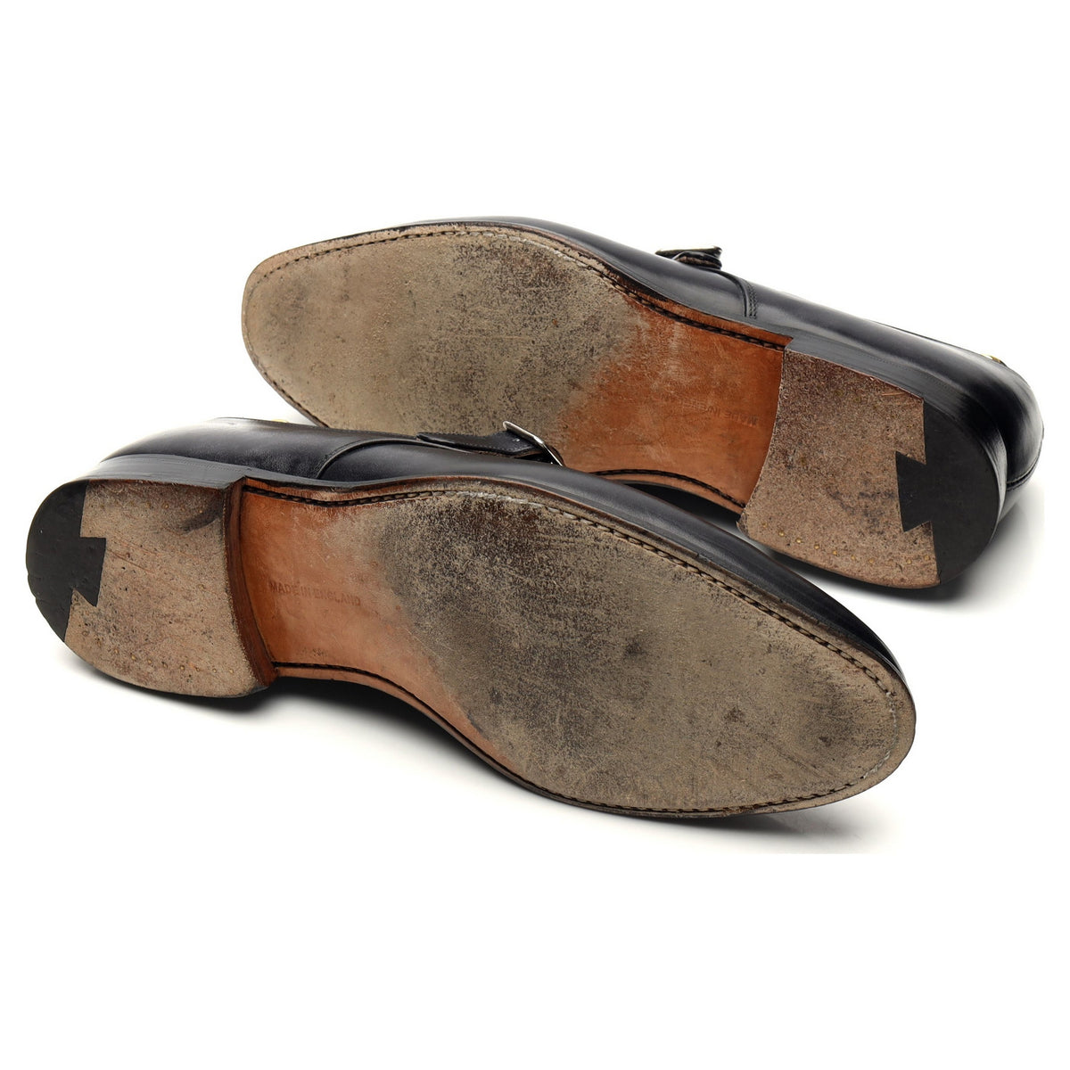 &#39;Lewiston&#39; Black Museum Leather Monk Strap UK 9