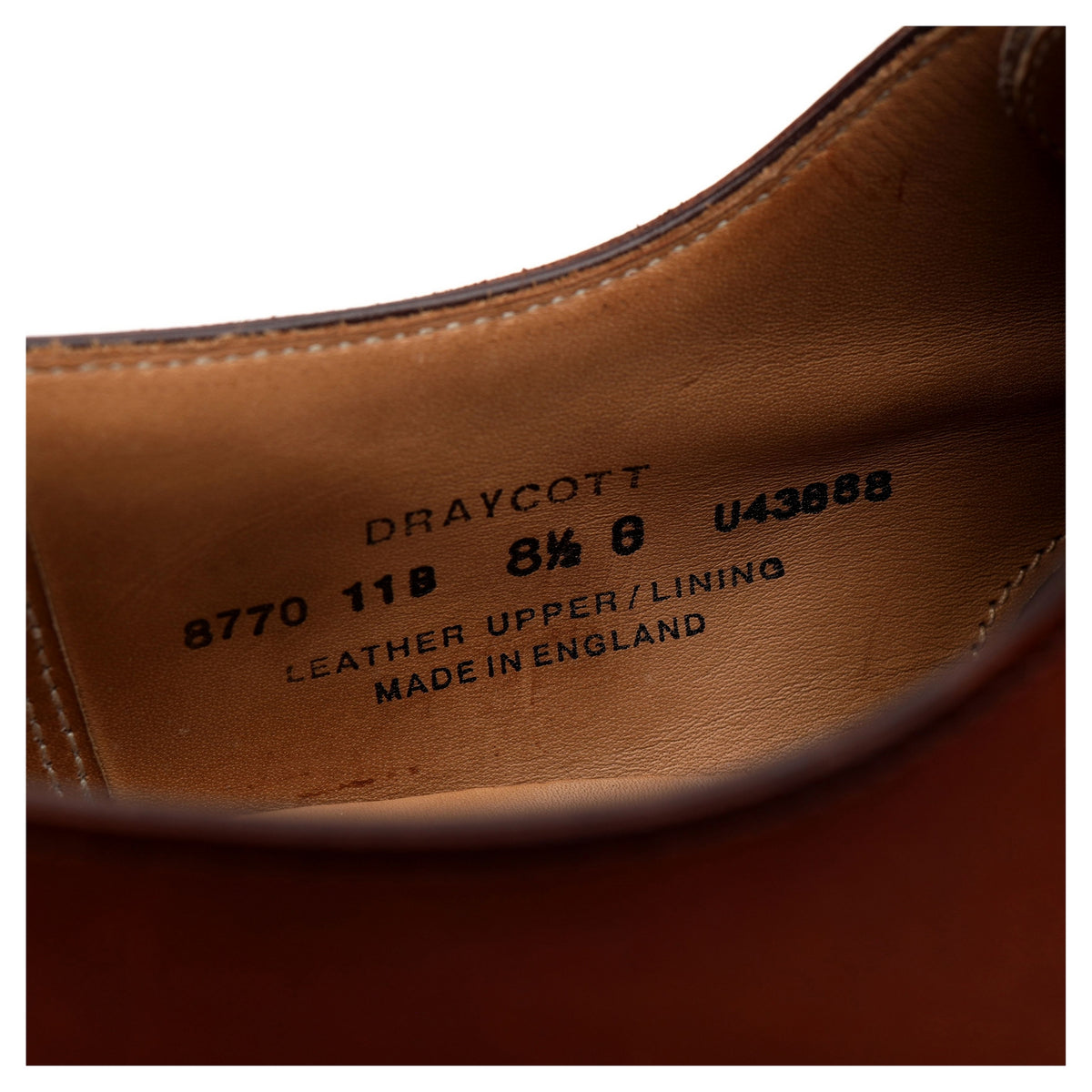 &#39;Draycott&#39; Tan Brown Cap Toe Derby UK 8.5 G