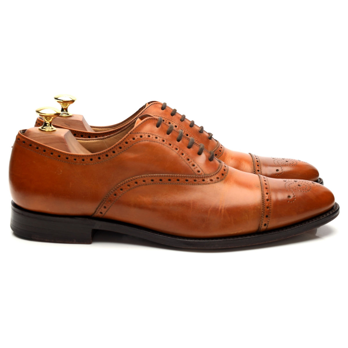 &#39;Toronto&#39; Tan Brown Oxford Brogue UK 8 F