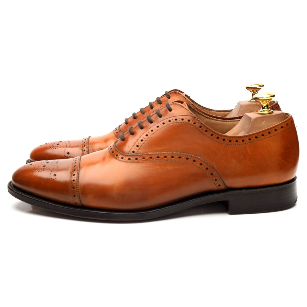 &#39;Toronto&#39; Tan Brown Oxford Brogue UK 8 F