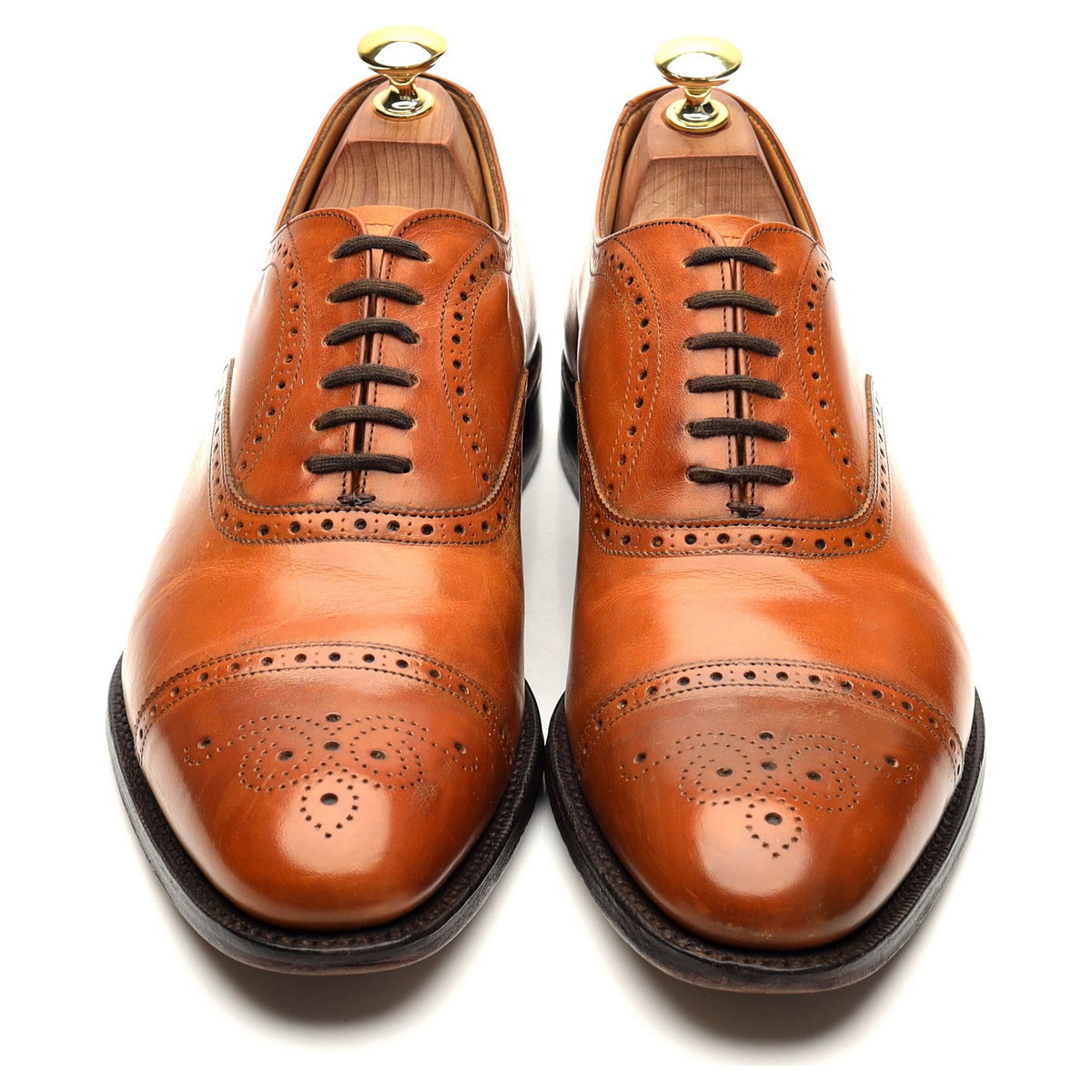 &#39;Toronto&#39; Tan Brown Oxford Brogue UK 8 F