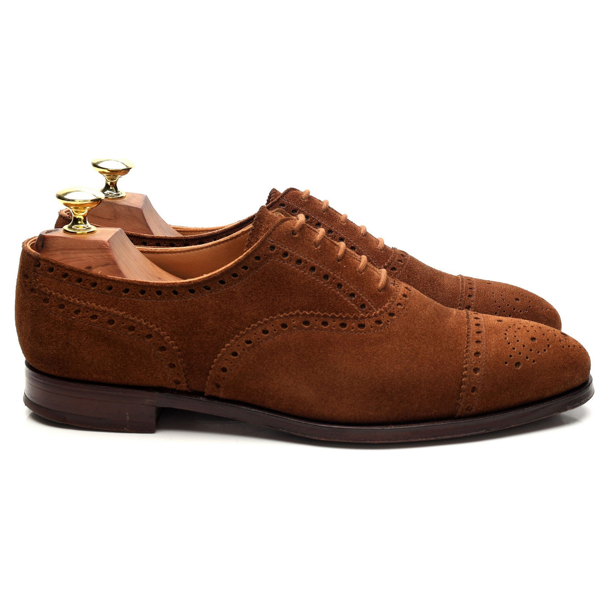 &#39;Westfield&#39; Tobacco Tan Brown Suede Oxford Brogue UK 6.5 E