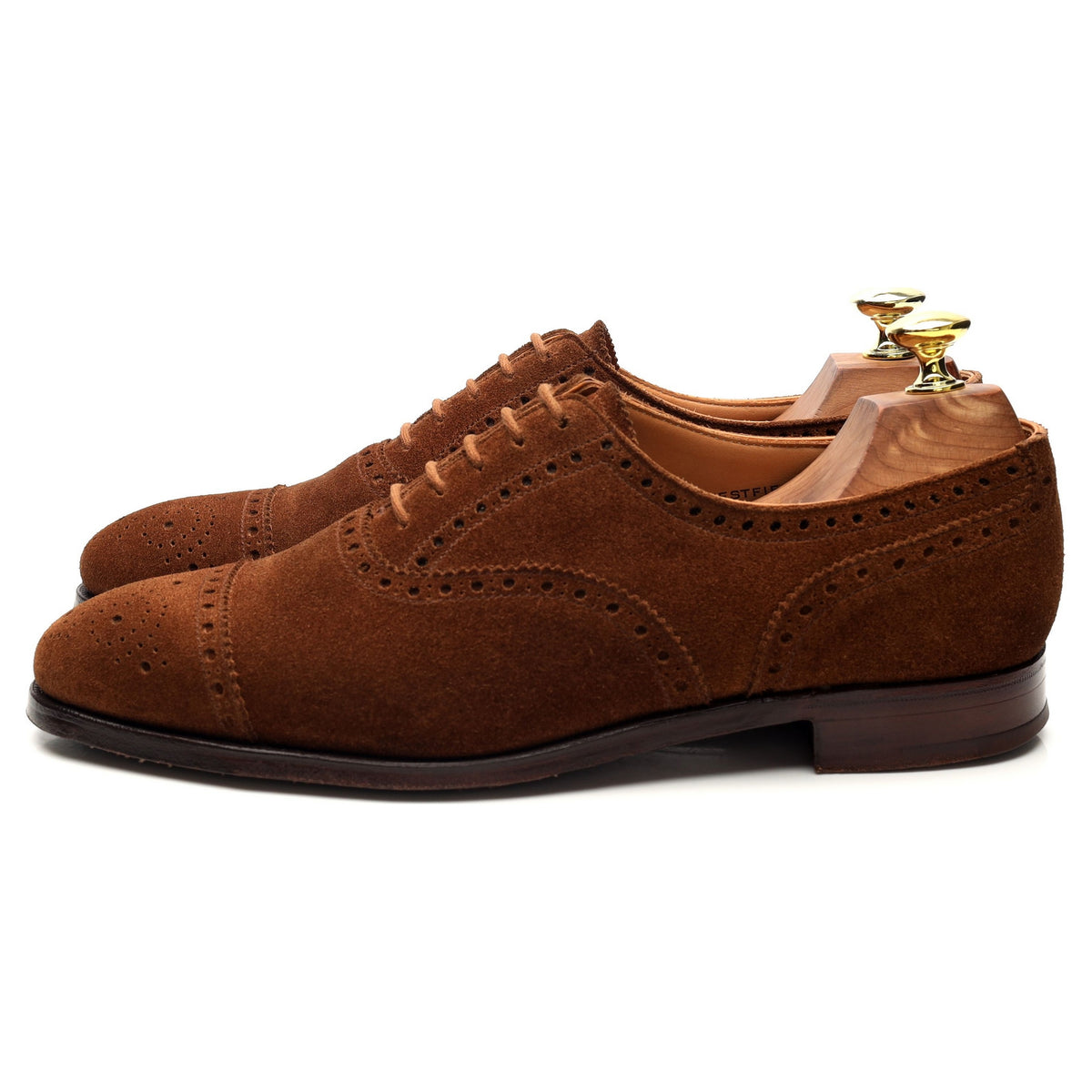 &#39;Westfield&#39; Tobacco Tan Brown Suede Oxford Brogue UK 6.5 E