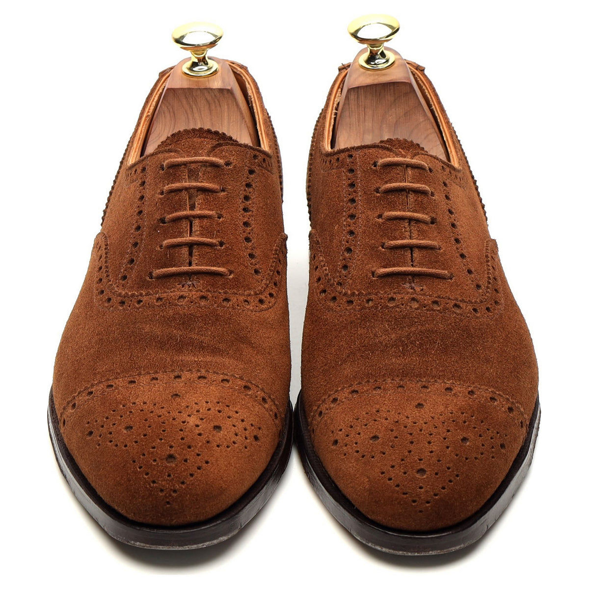 &#39;Westfield&#39; Tobacco Tan Brown Suede Oxford Brogue UK 6.5 E