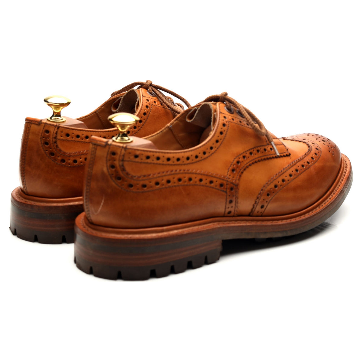 &#39;Bourton&#39; Tan Brown Leather Derby Brogues UK 8