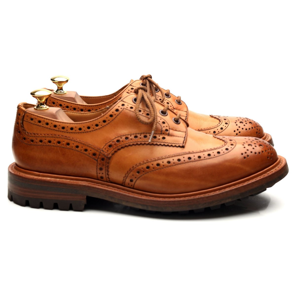 &#39;Bourton&#39; Tan Brown Leather Derby Brogues UK 8