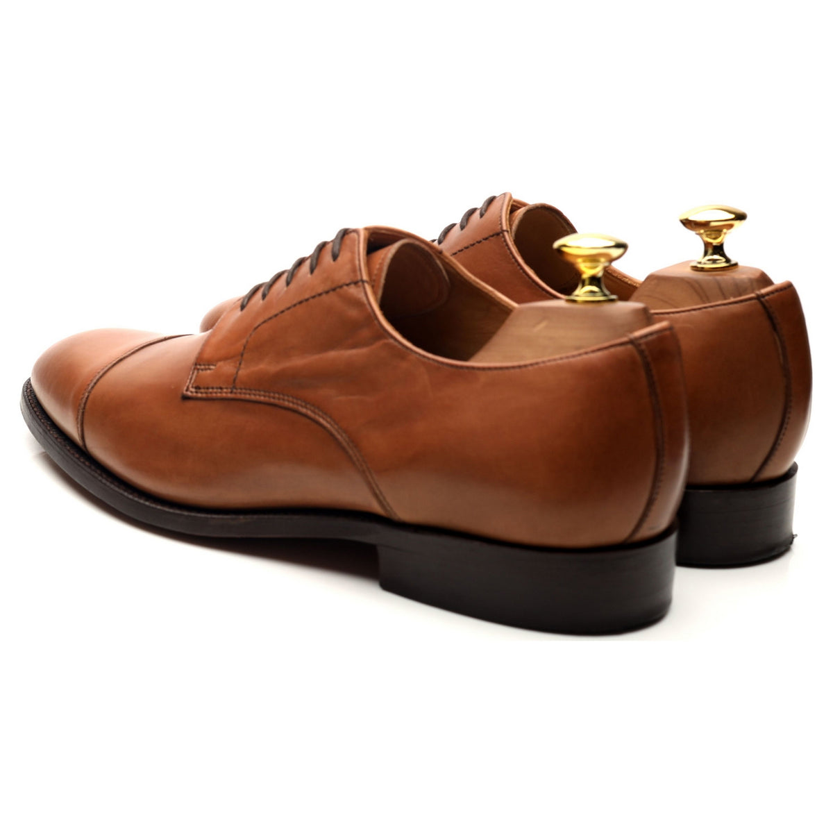 &#39;Epping&#39; Tan Brown Leather Derby UK 8.5 G