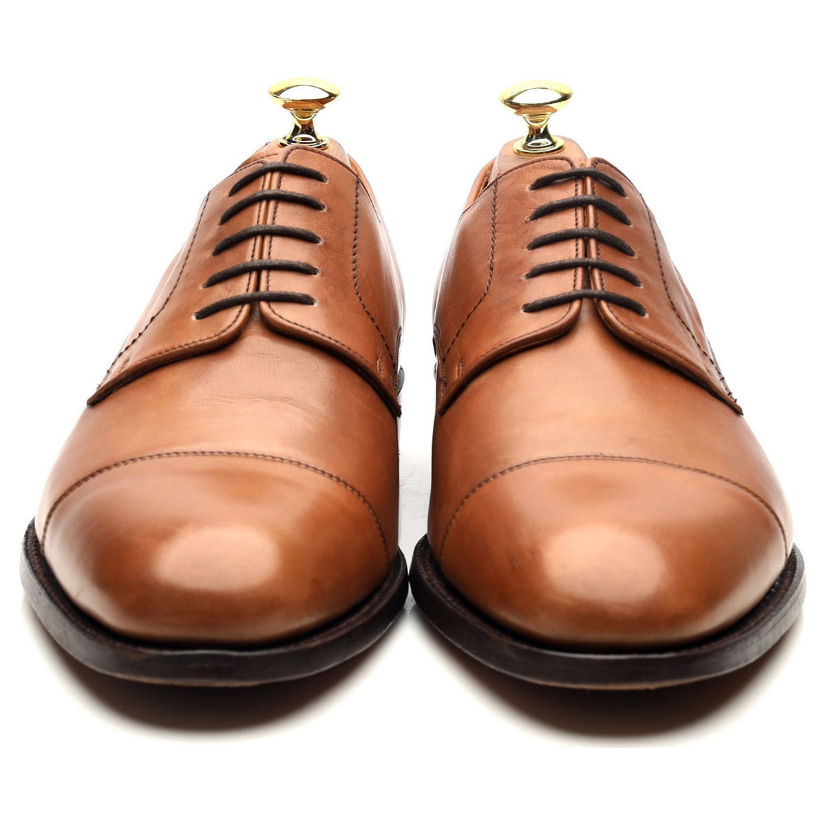 &#39;Epping&#39; Tan Brown Leather Derby UK 8.5 G