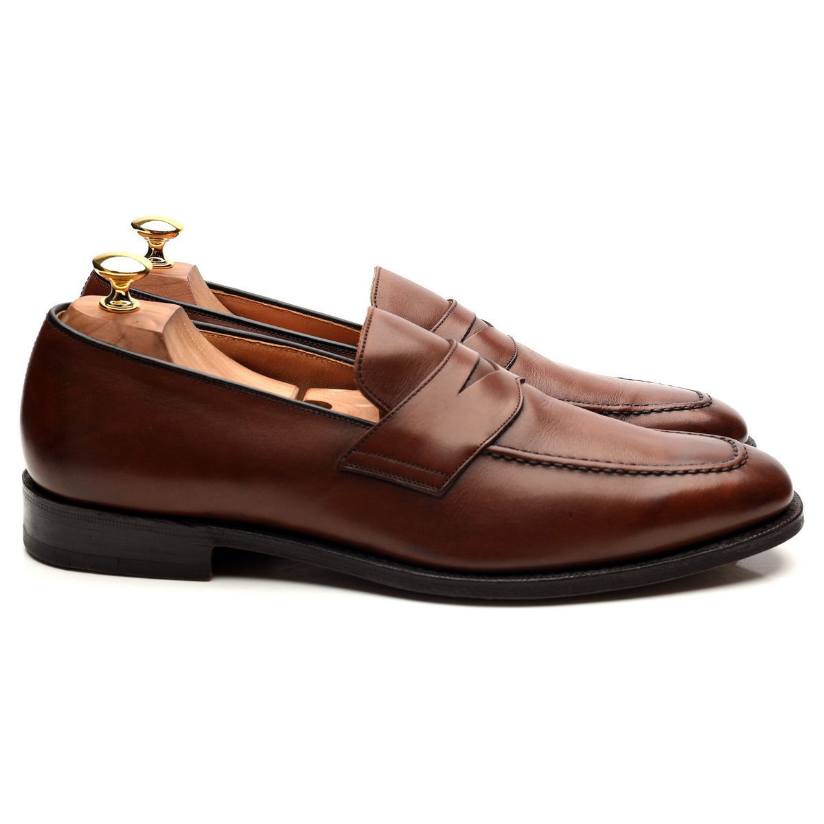 &#39;Hertford&#39; Brown Leather Loafers UK 10 F