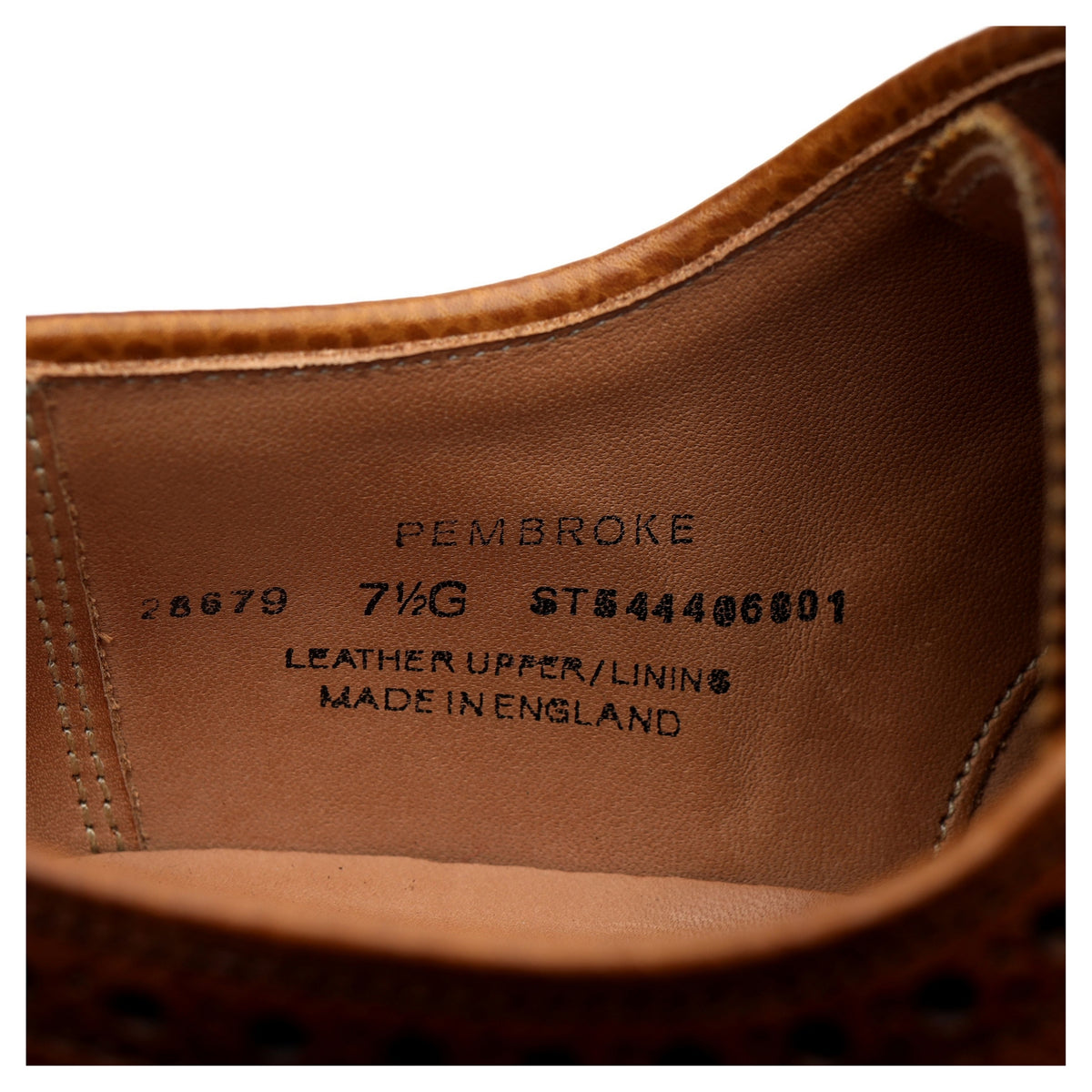 &#39;Pembroke&#39; Tan Brown Leather Derby Brogues UK 7.5 G
