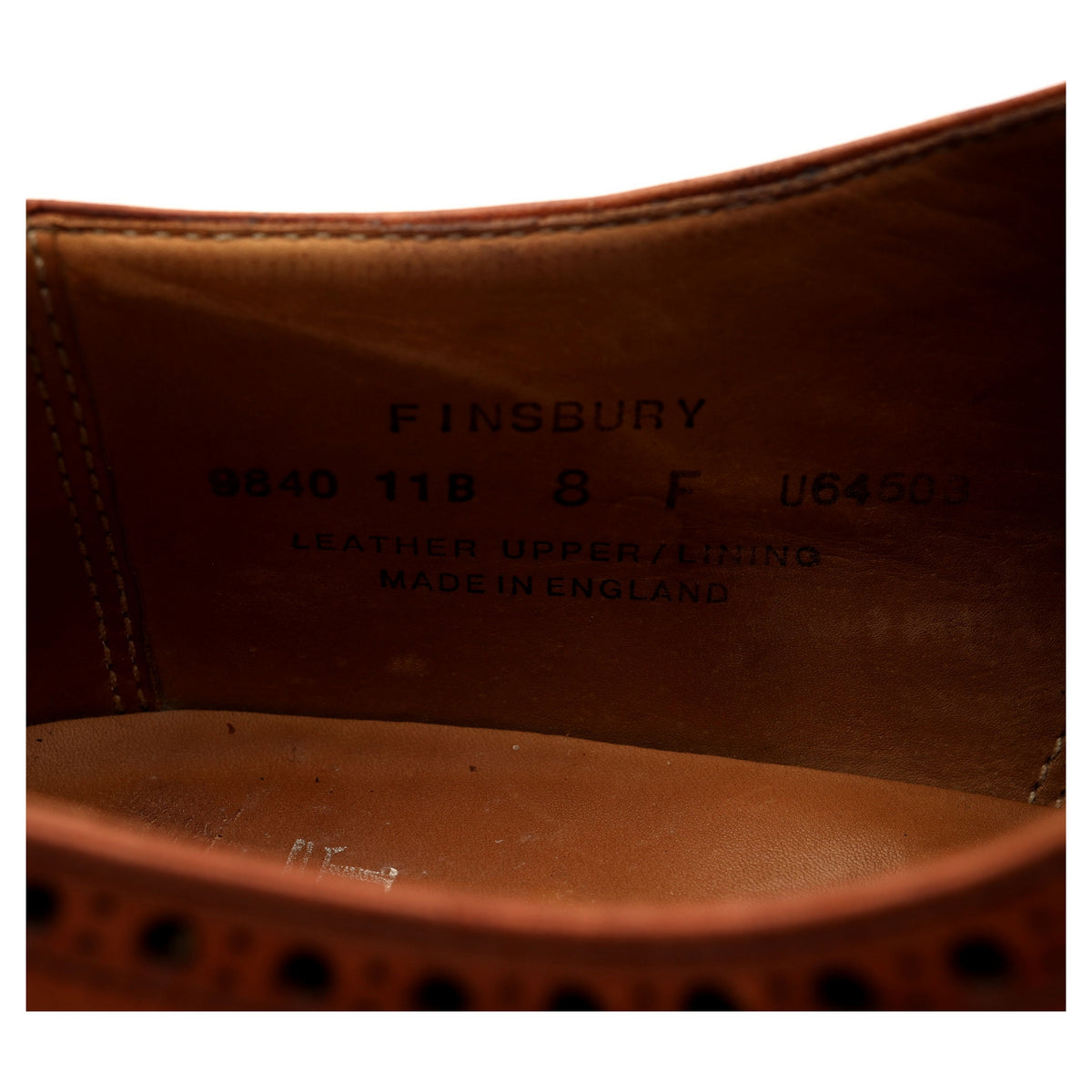 &#39;Finsbury&#39; Tan Brown Leather Oxford Brogue UK 8 F