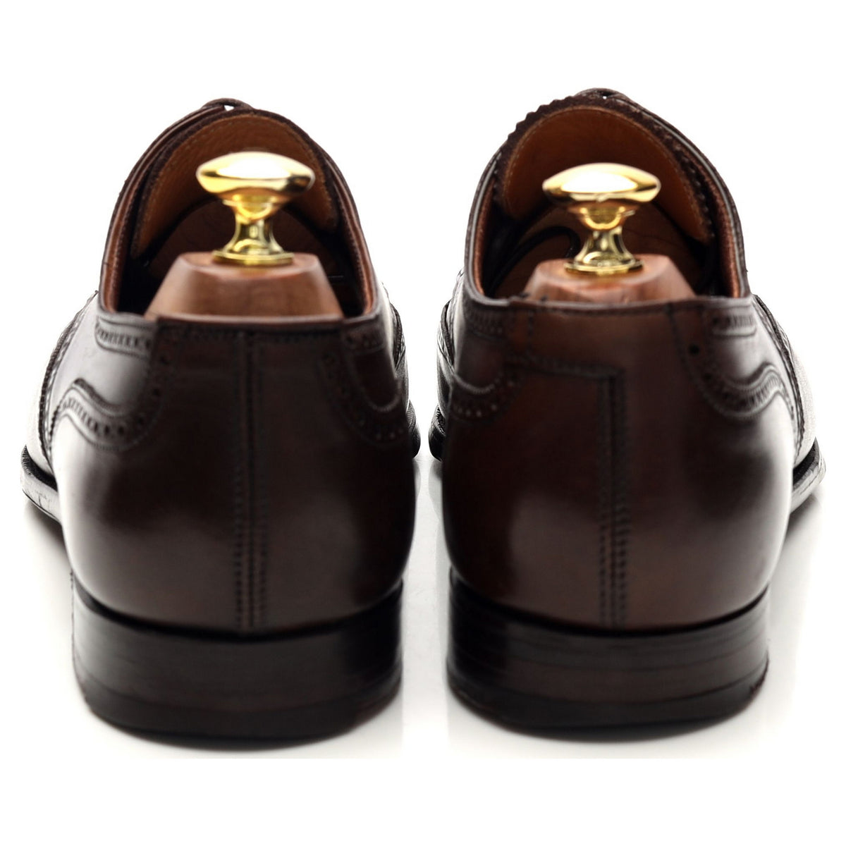 &#39;Brunswick&#39; Dark Brown Leather Derby Brogue UK 8 E