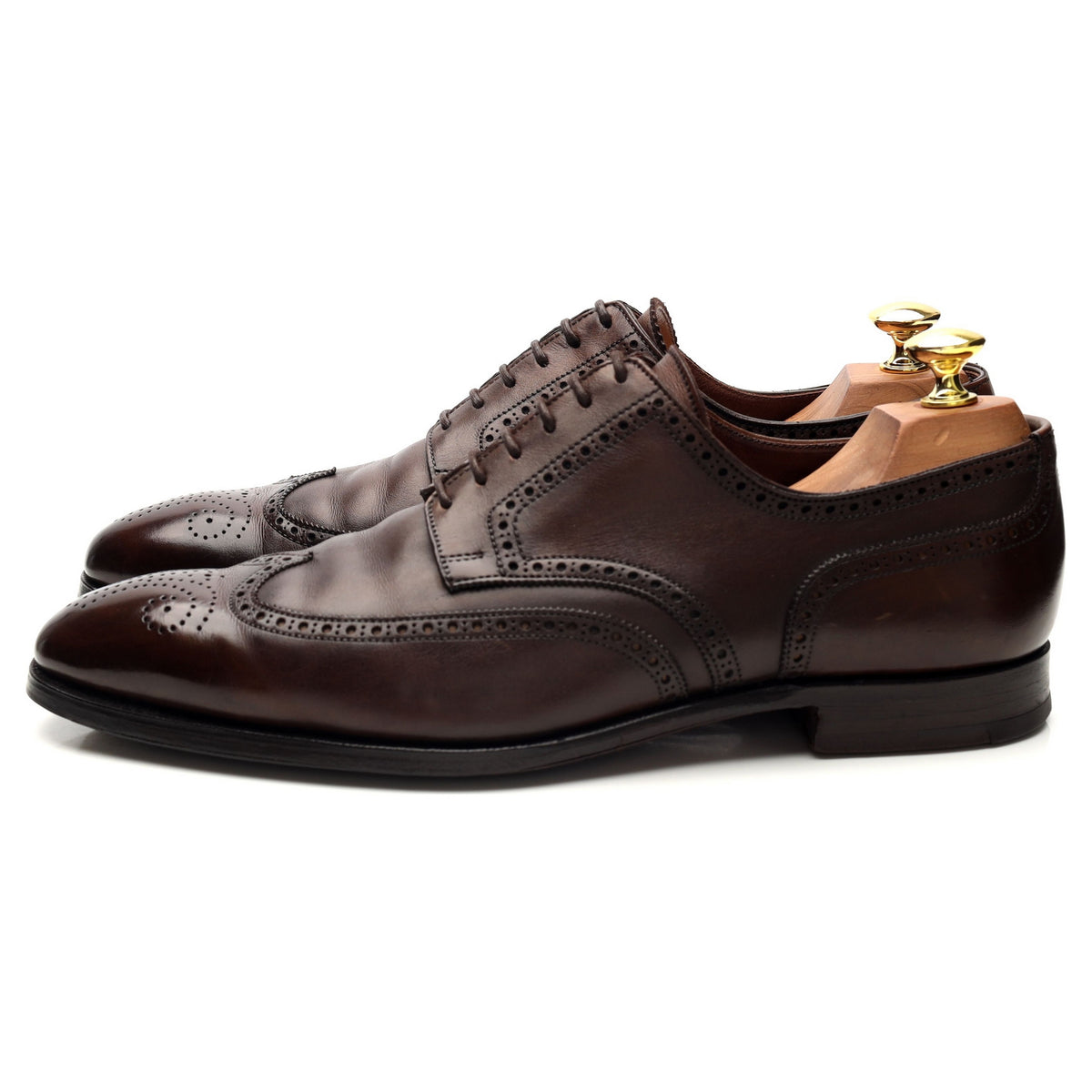 &#39;Brunswick&#39; Dark Brown Leather Derby Brogue UK 8 E