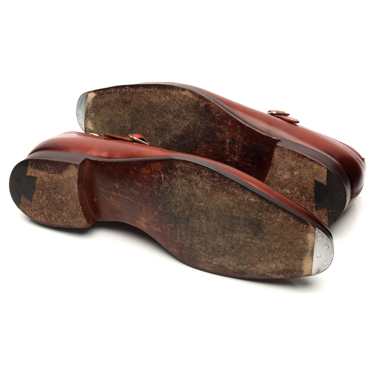 &#39;Winston&#39; Tan Brown Leather Monk Strap UK 7 E