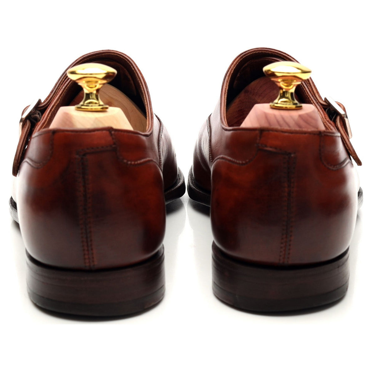 &#39;Winston&#39; Tan Brown Leather Monk Strap UK 7 E