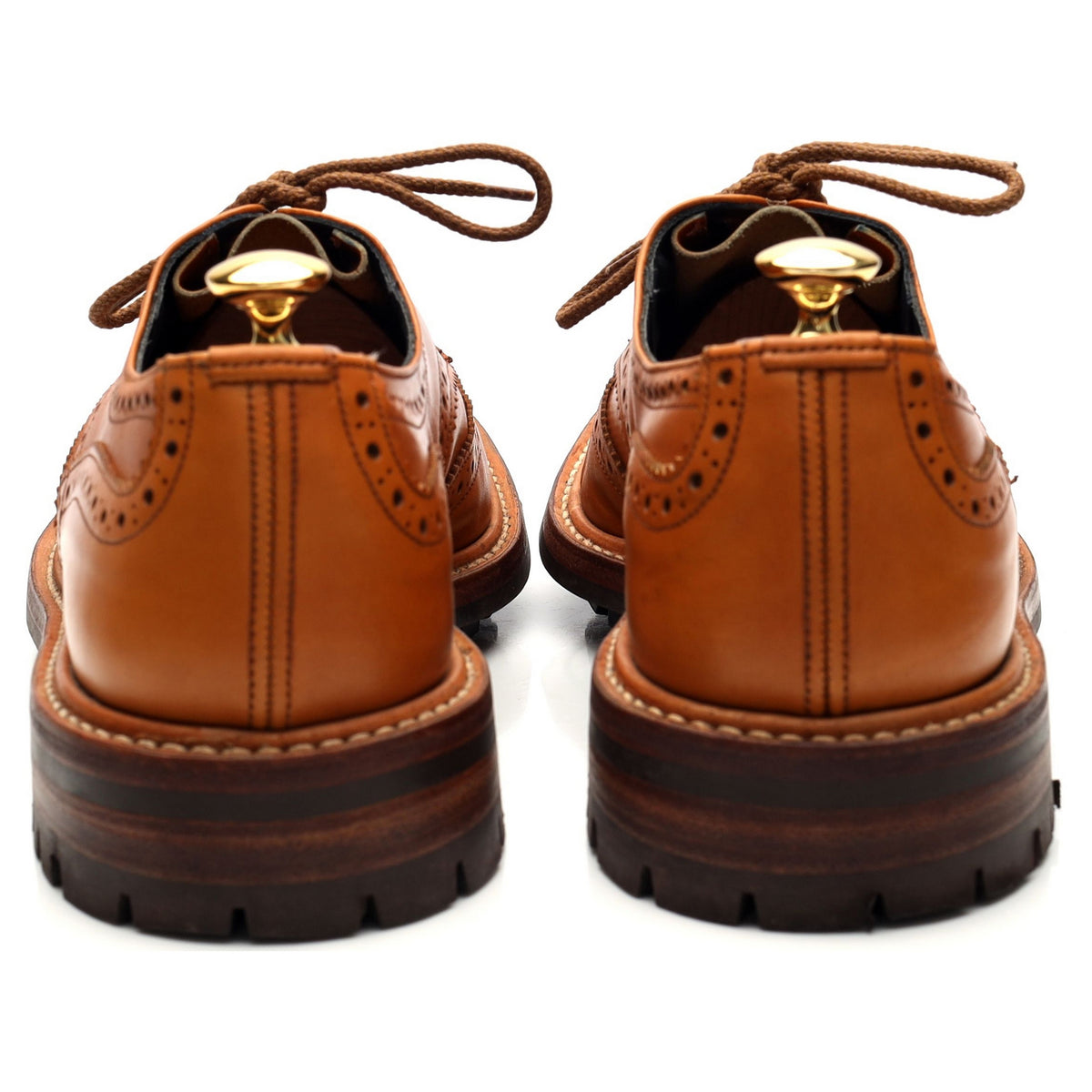 Tan Brown Leather Derby Brogue UK 9