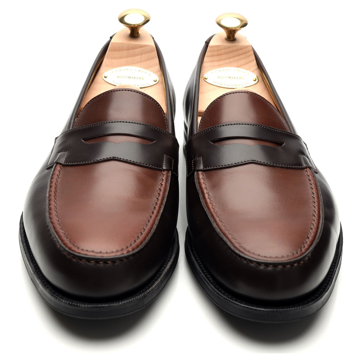 &#39;Duke&#39; Two Tone Brown Leather Loafers UK 8.5 E