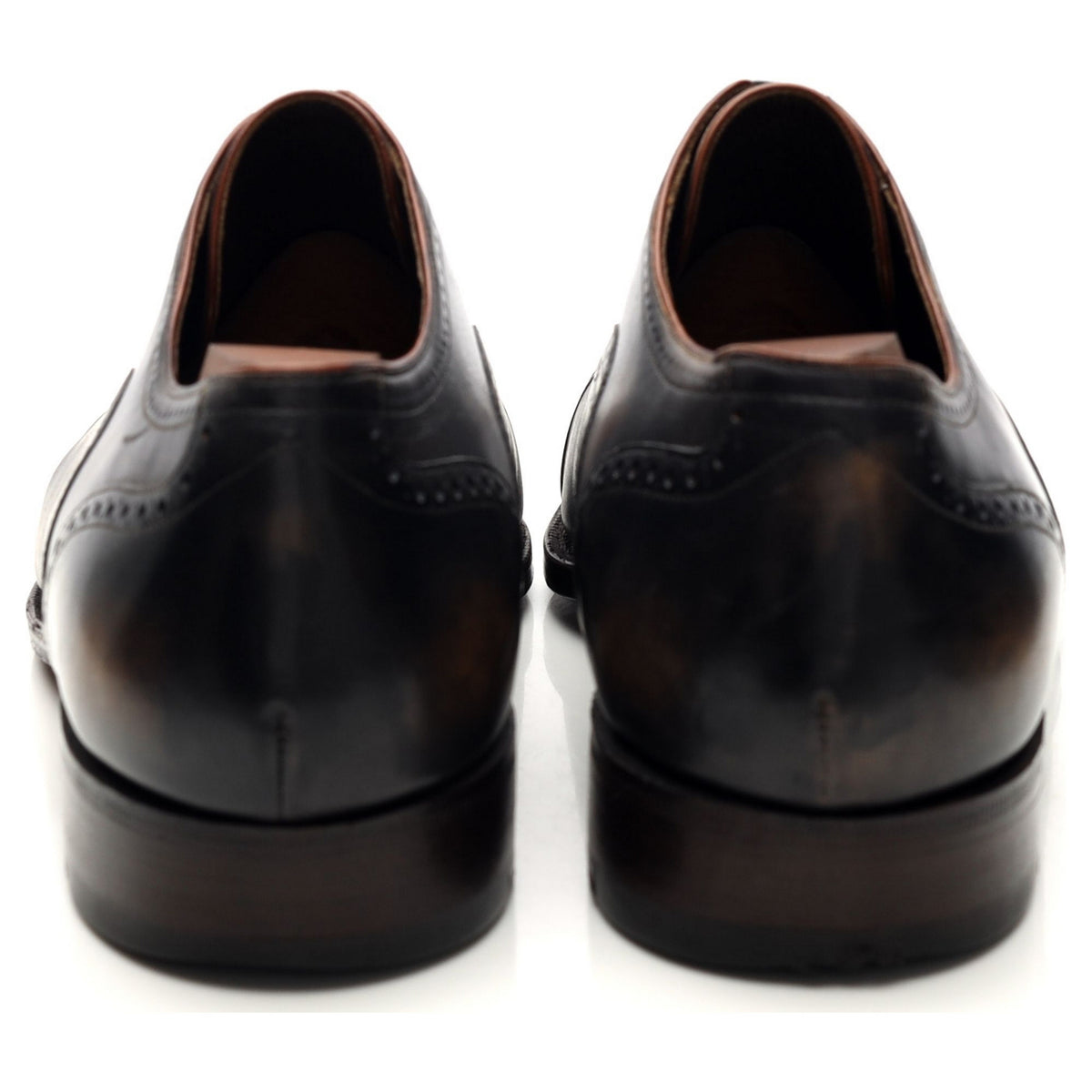 &#39;Bucy&#39; Two Tone Black &amp; Brown Leather Oxford Brogue UK 8.5