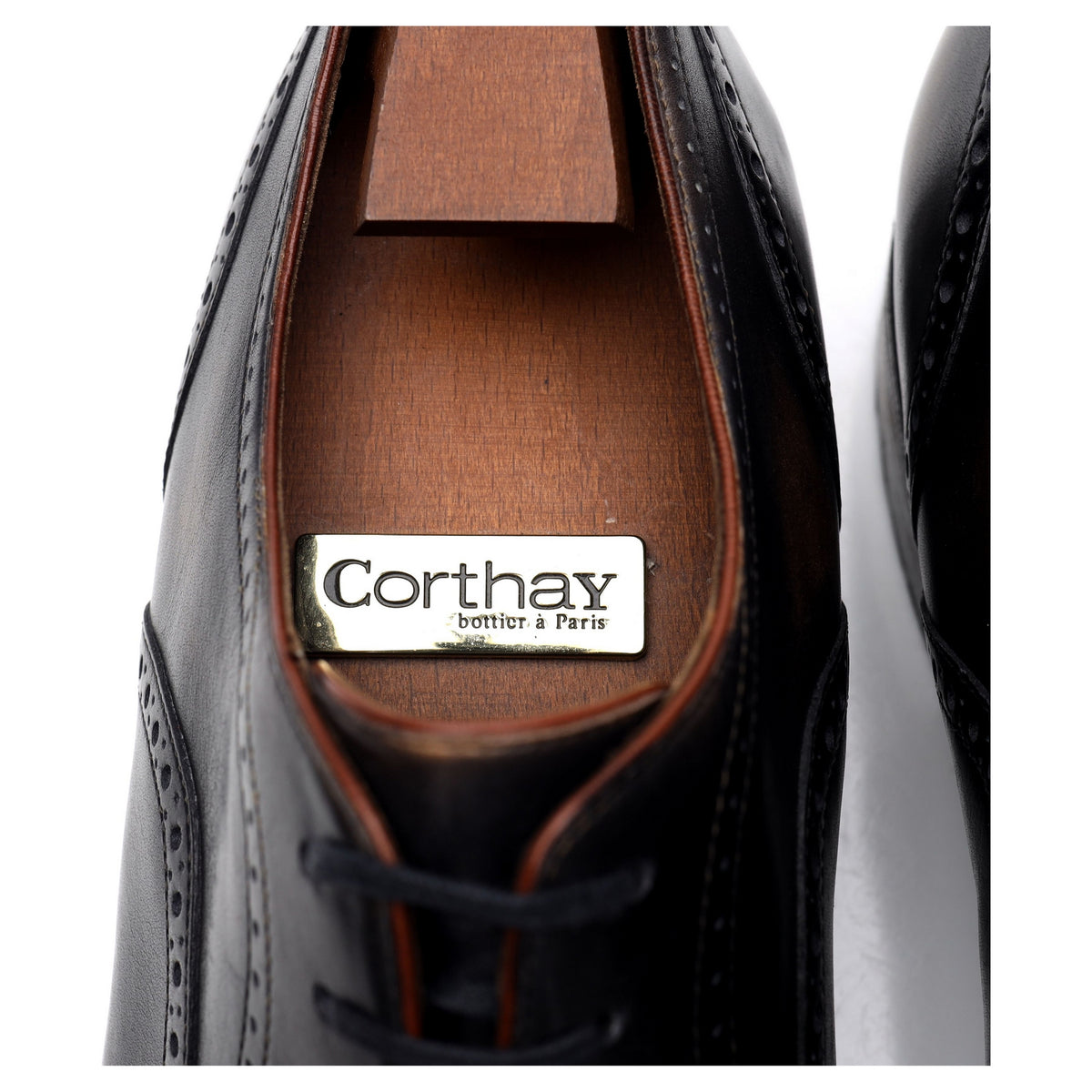 &#39;Bucy&#39; Two Tone Black &amp; Brown Leather Oxford Brogue UK 8.5