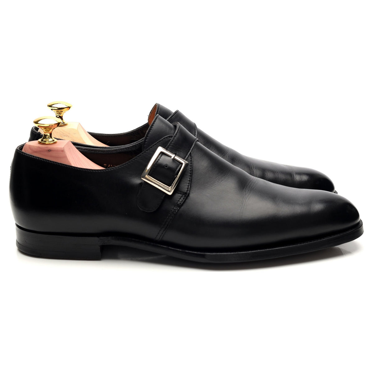 &#39;Savile&#39; Black Leather Monk Strap UK 7 E