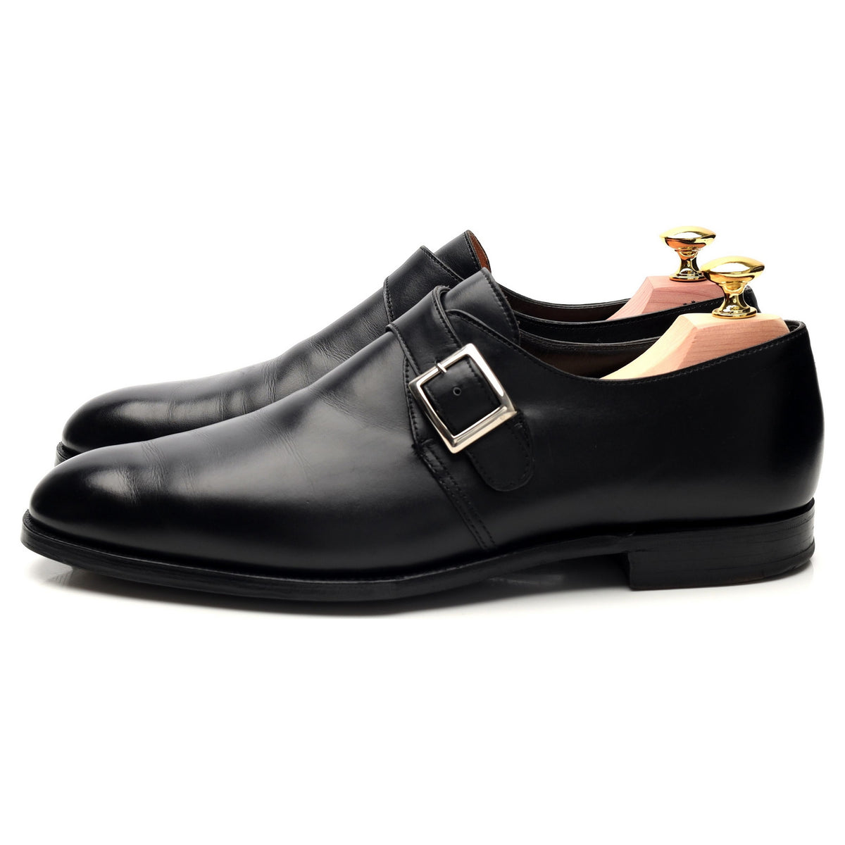 &#39;Savile&#39; Black Leather Monk Strap UK 7 E