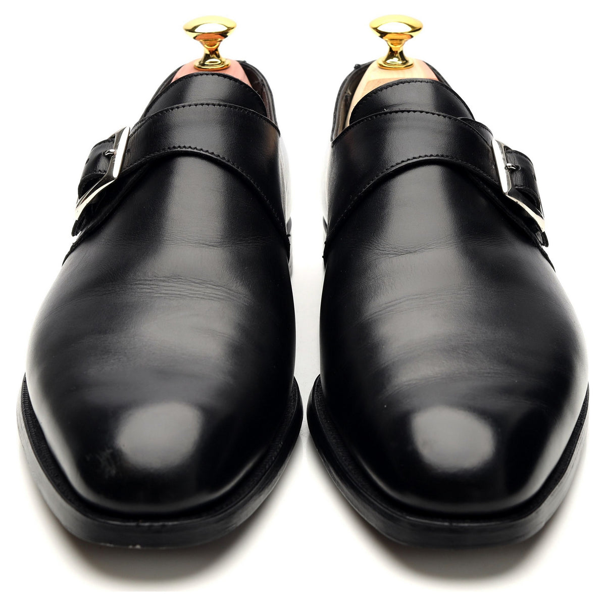 &#39;Savile&#39; Black Leather Monk Strap UK 7 E