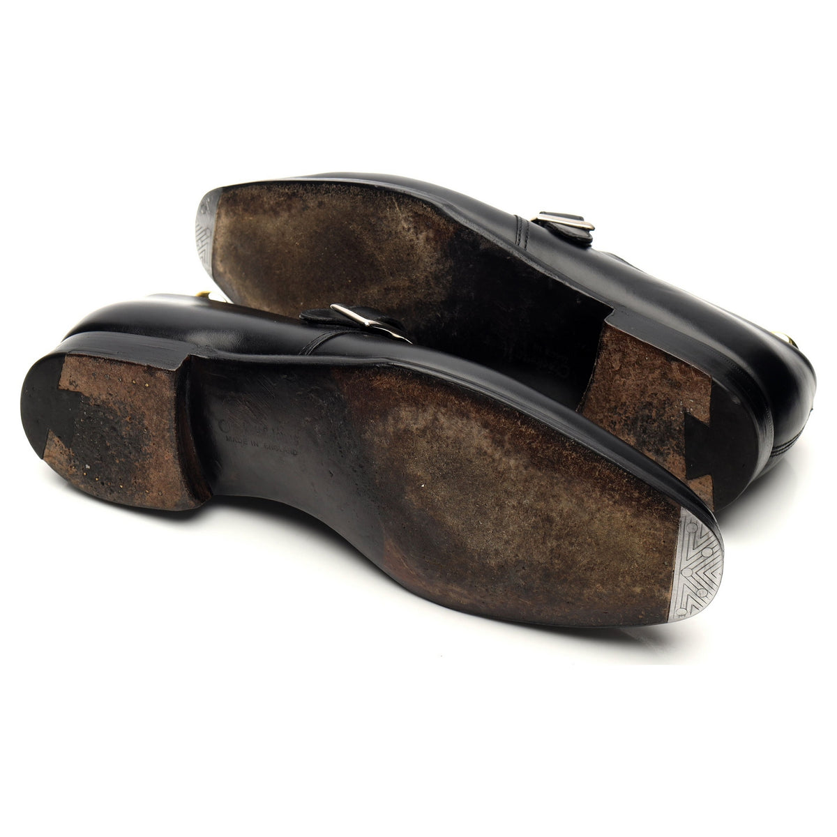 &#39;Savile&#39; Black Leather Monk Strap UK 7 E