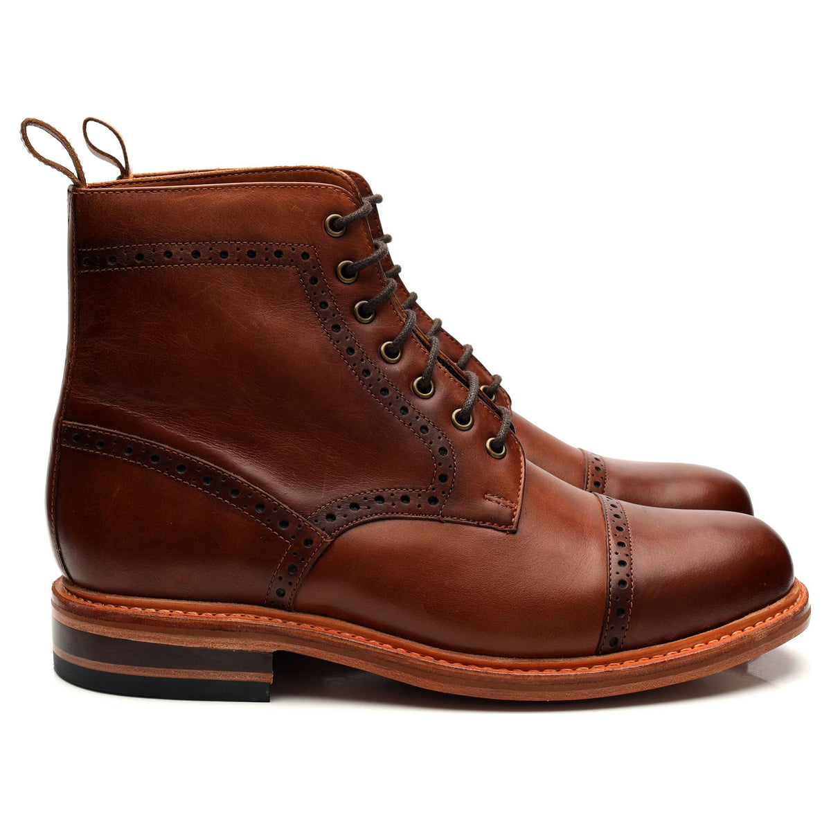 &#39;Caldbeck ll&#39; Tan Brown Leather Derby Boots UK 8 G