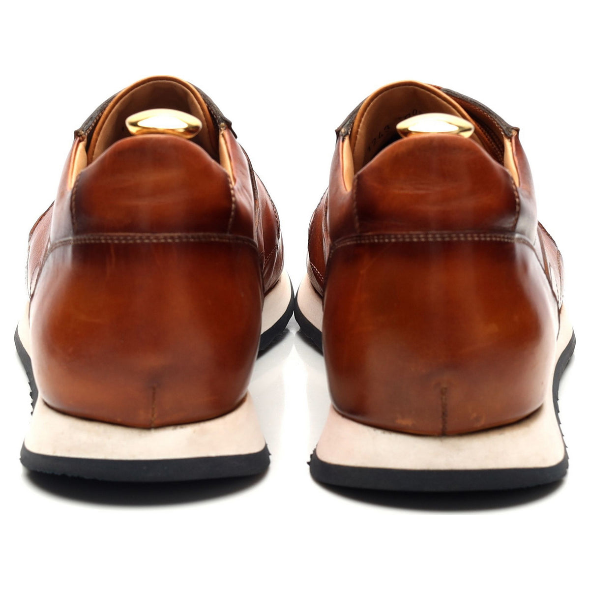 &#39;Goodwood&#39; Tan Brown Leather Sneakers UK 9.5 F