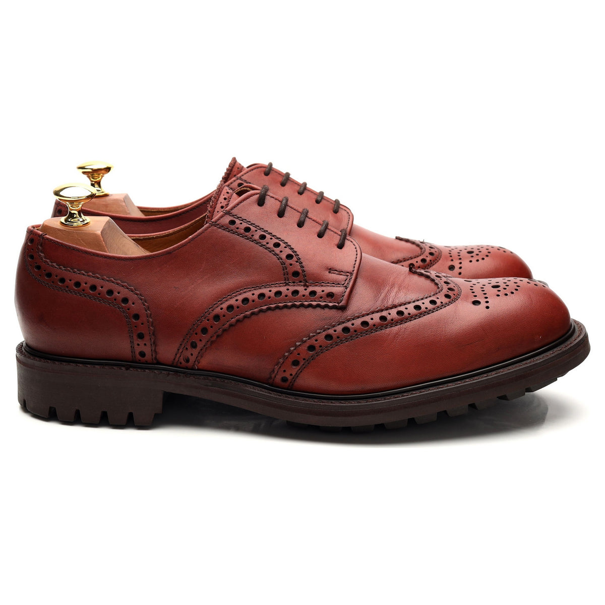 &#39;Stirling&#39; Brown Leather Derby Brogue UK 9