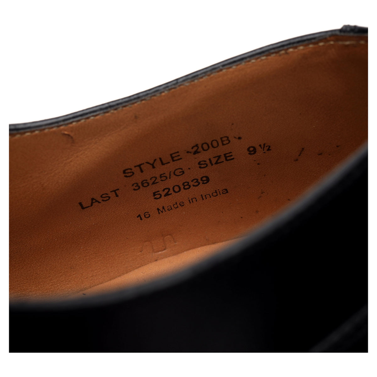 &#39;200B&#39; Black Leather Oxford UK 9.5 G