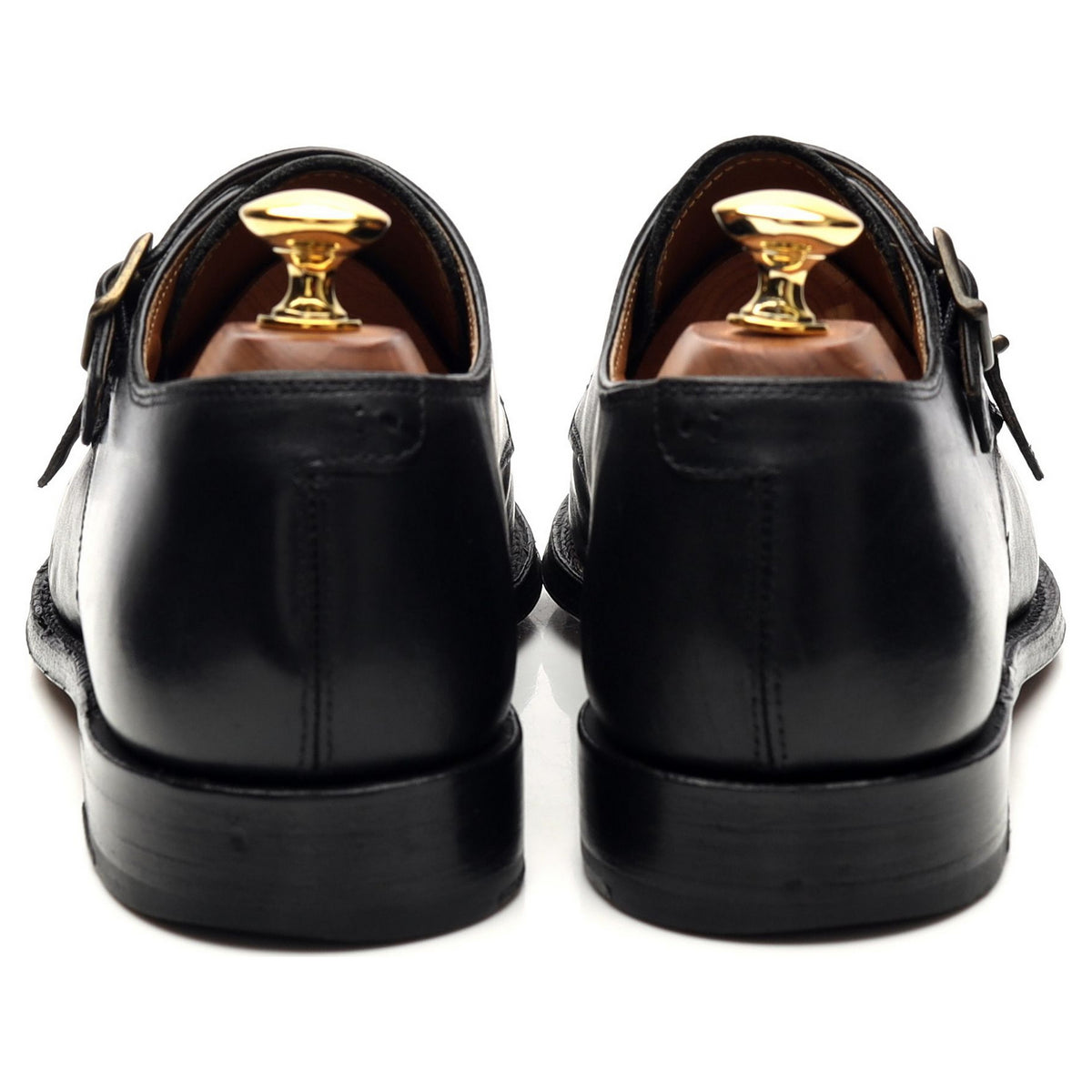 Women&#39;s &#39;Mabel&#39; Black Leather Double Monk Strap UK 6