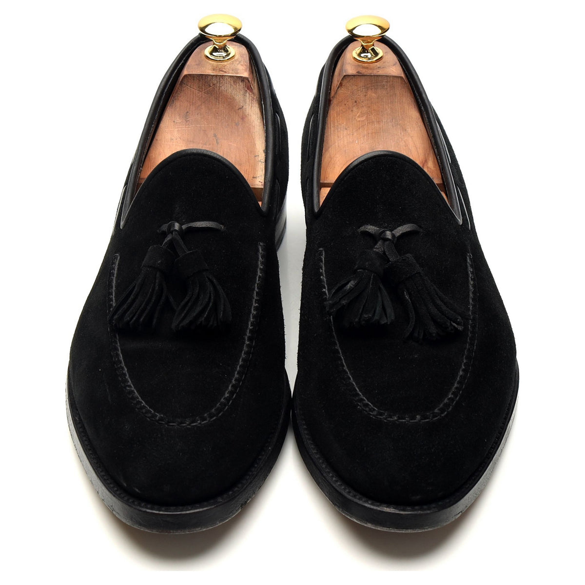 Black Suede Tassel Loafer UK 10 F