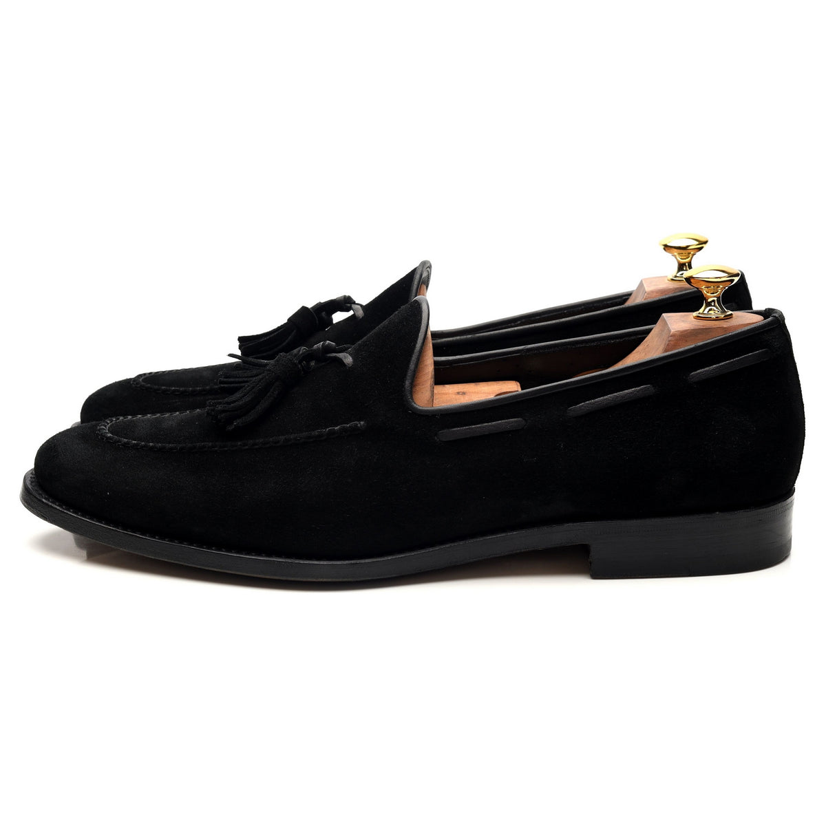 Black Suede Tassel Loafer UK 10 F