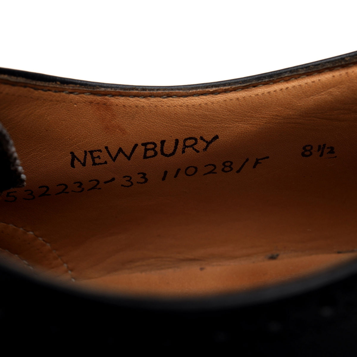 &#39;Newbury&#39; Black Leather Oxford Brogues UK 8.5 F