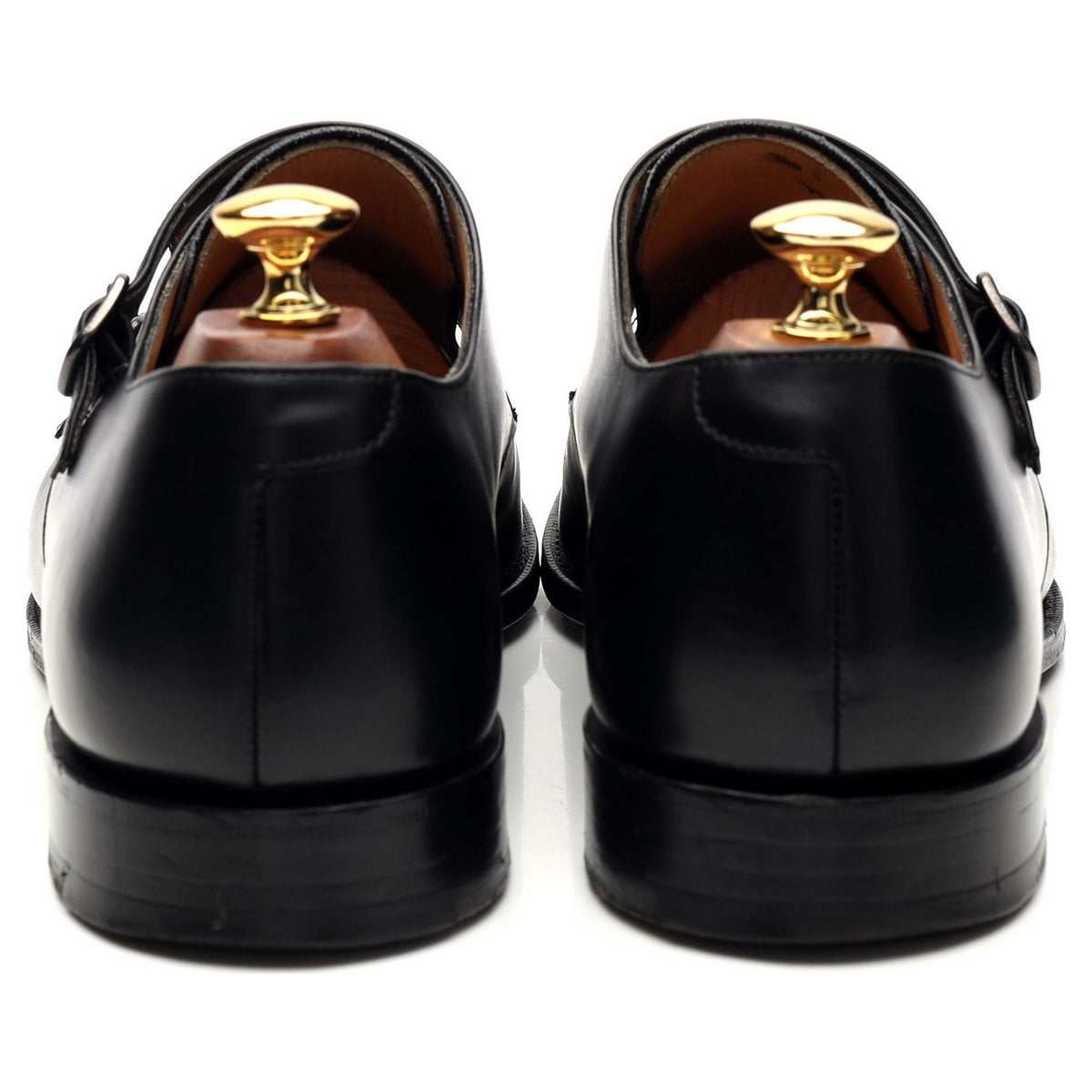 &#39;Detroit&#39; Black Leather Double Monk Strap UK 8.5 F