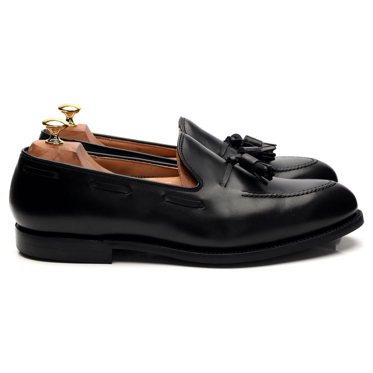 &#39;Cavendish 2&#39; Black Leather Tassel Loafer UK 10 E