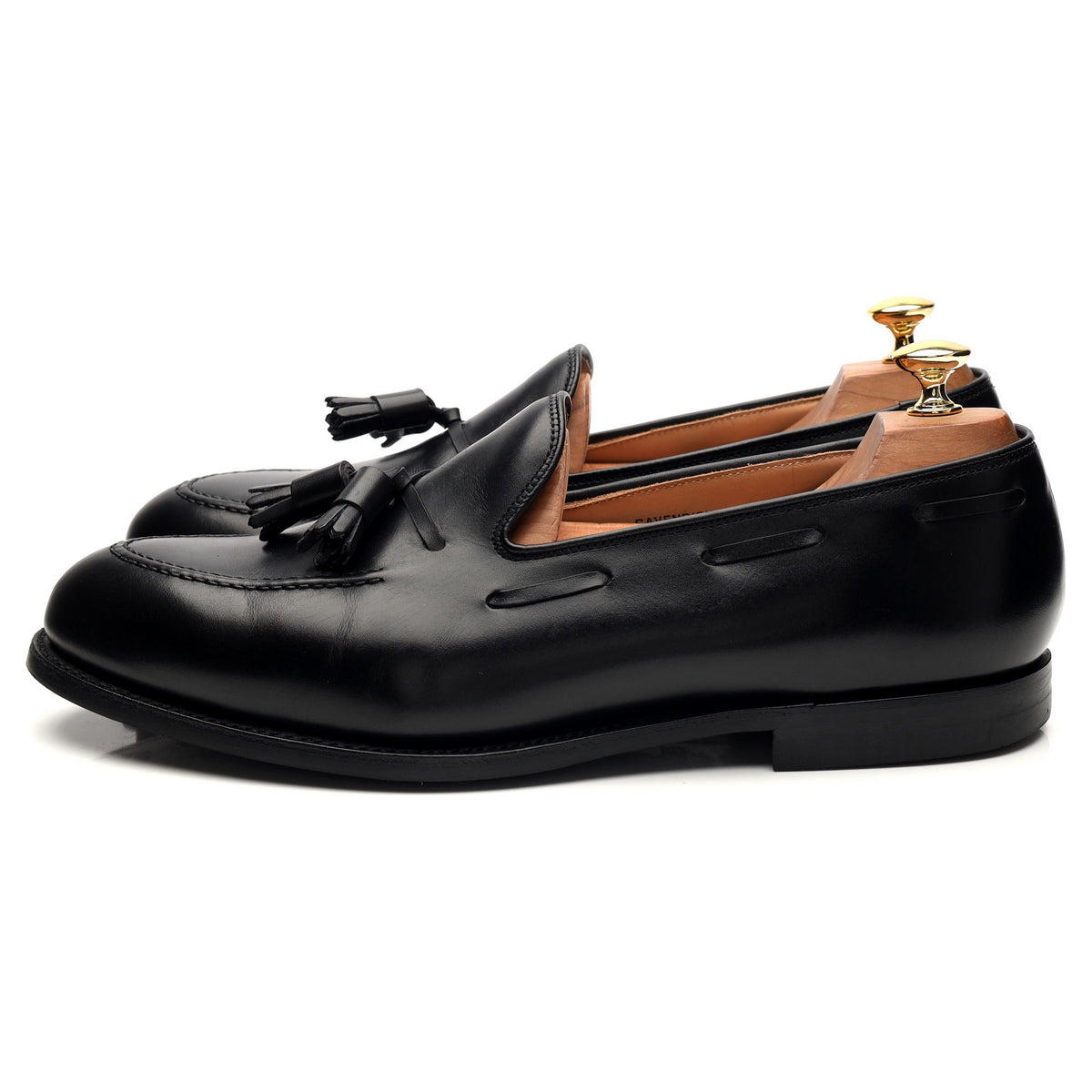 &#39;Cavendish 2&#39; Black Leather Tassel Loafer UK 10 E