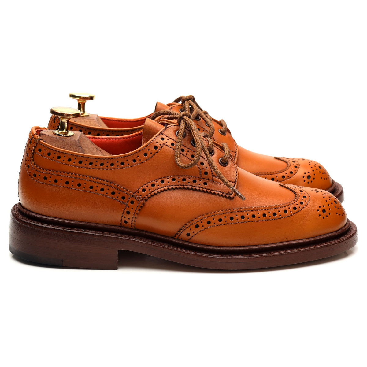 Women&#39;s &#39;Anne&#39; Tan Brown Leather Derby Brogues UK 3.5