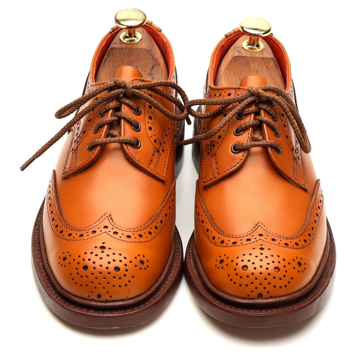 Women&#39;s &#39;Anne&#39; Tan Brown Leather Derby Brogues UK 3.5