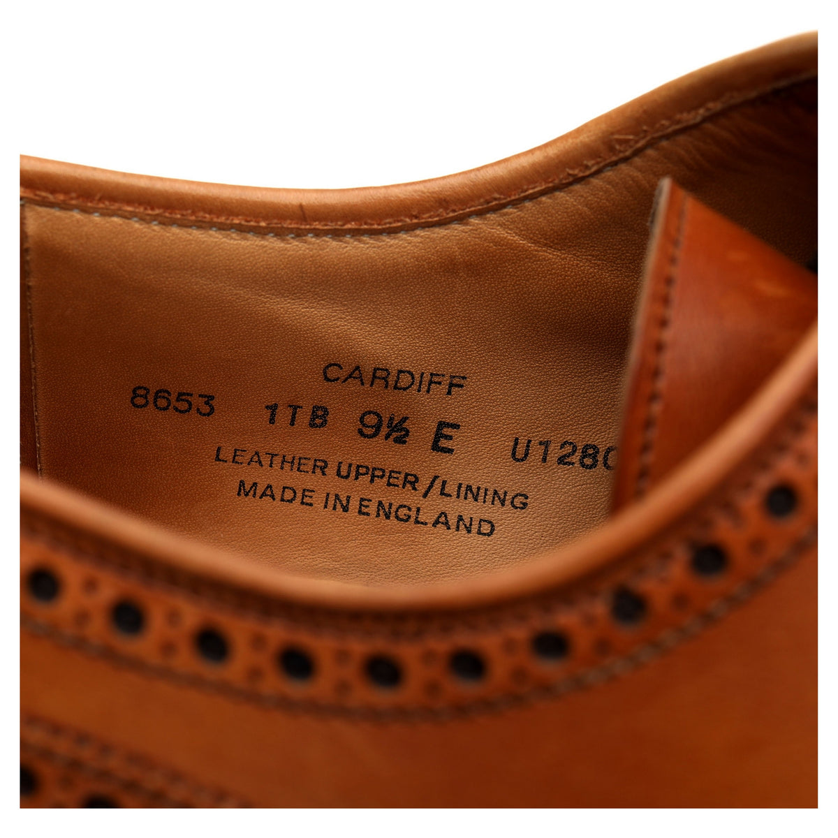 &#39;Cardiff&#39; Tan Brown Leather Derby Brogue UK 9.5 E