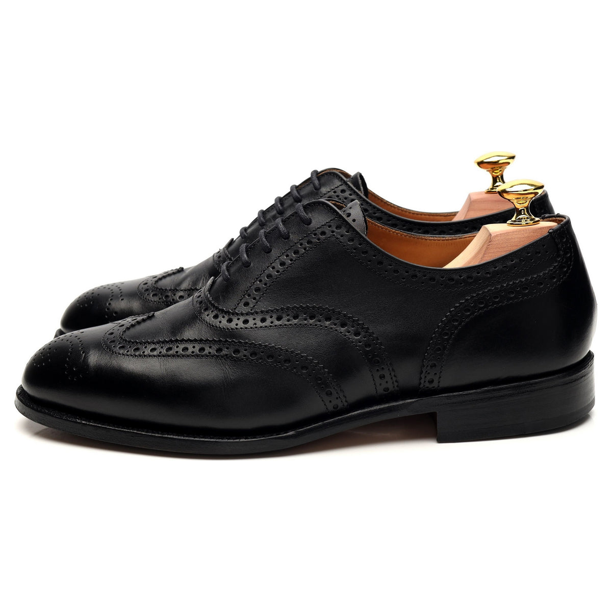 &#39;Epsom&#39; Black Leather Oxford Brogues UK 7