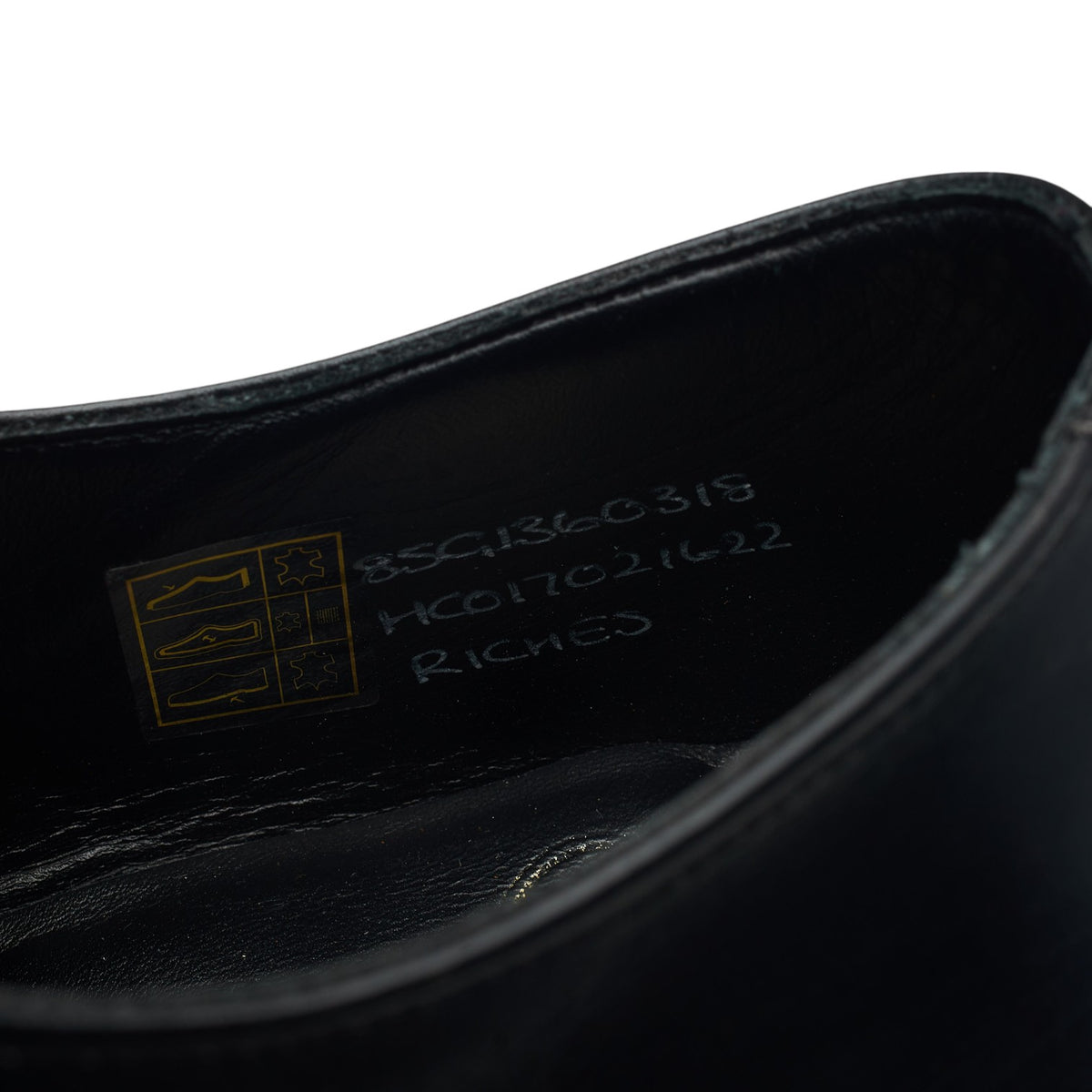 'Riches' Black Leather Derby UK 8.5 G